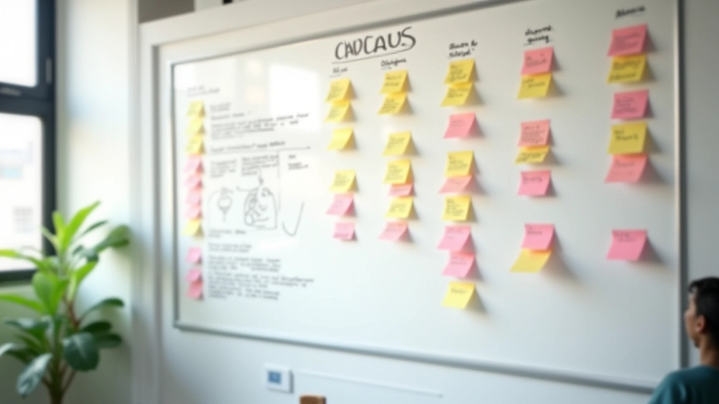 Team brainstorming session with game design sketches and mechanics notes